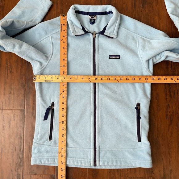 PATAGONIA Girls Full Zip Fleece Jacket in Baby Blue - Picture 11 of 11